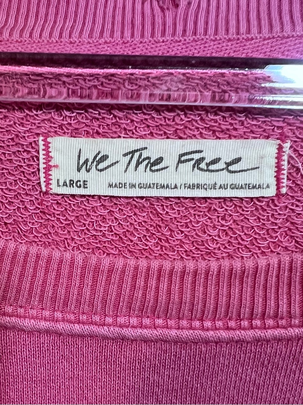 We The Free Camden Bubblegum Pink Oversized Pullover Sweatshirt Size L - Picture 2 of 3